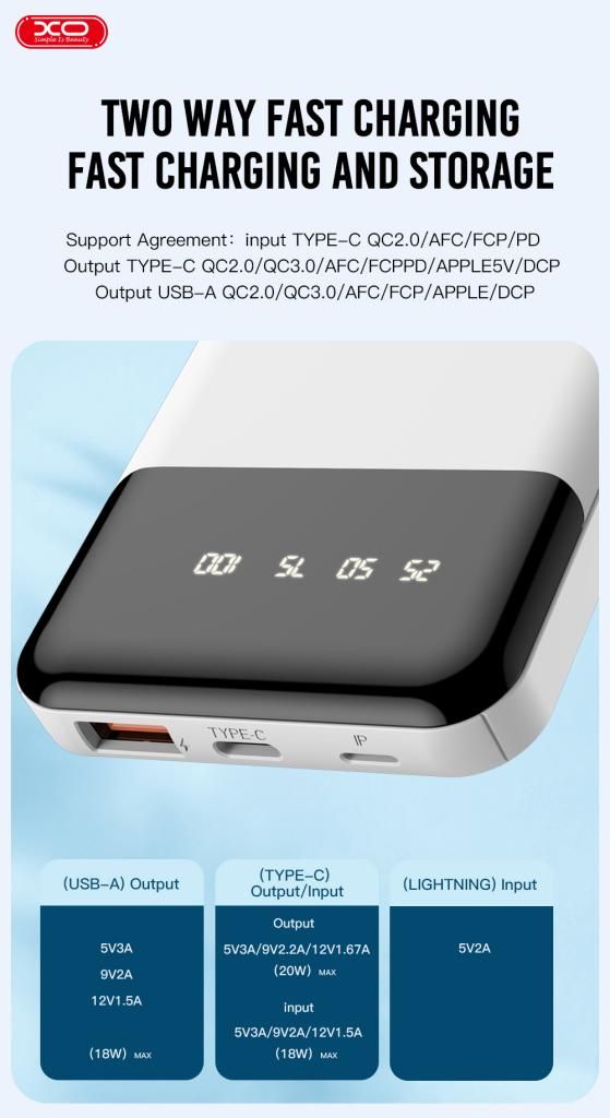 XO-PR191 10.000mAh Powerbank