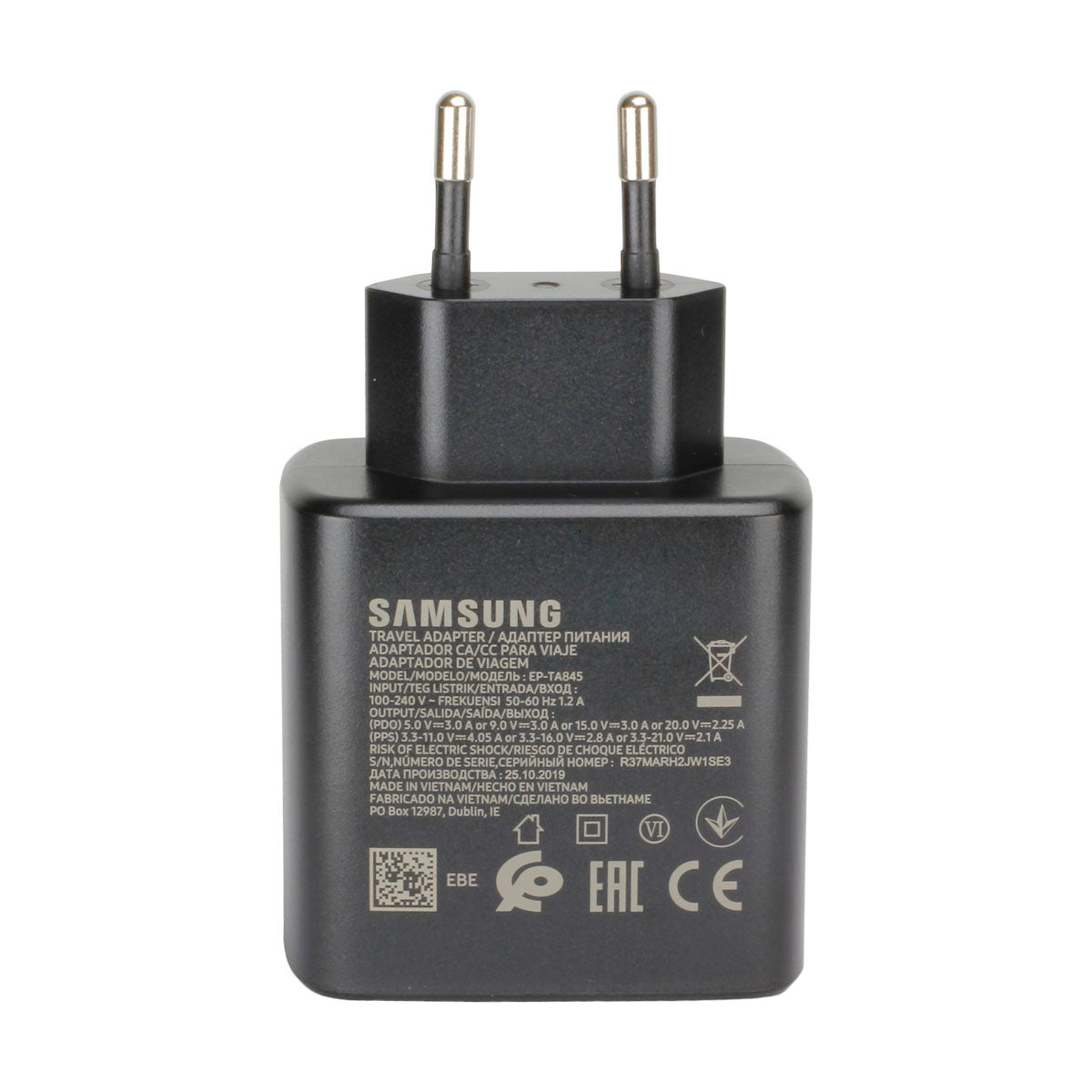 Samsung 45 vatios Incl. cable de datos USB tipo C a USB tipo C