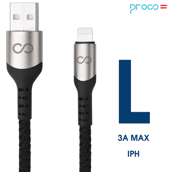 Cable de datos de tela de aluminio PROCO 3A Max para Iphone