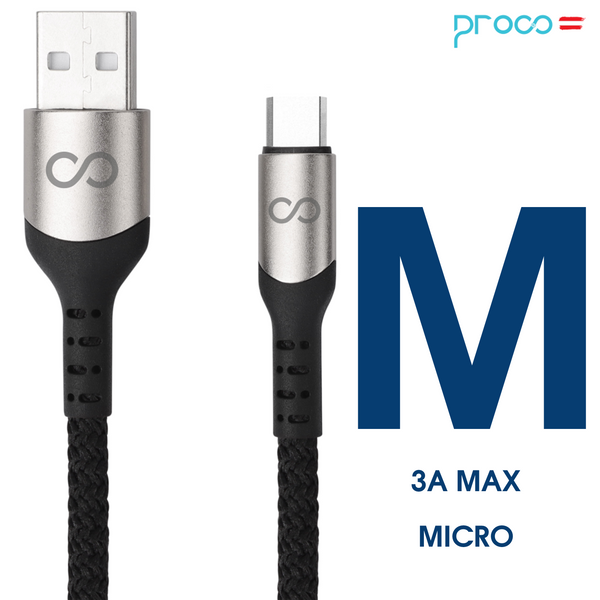 Cable de datos de tela de aluminio PROCO 3A Max Micro