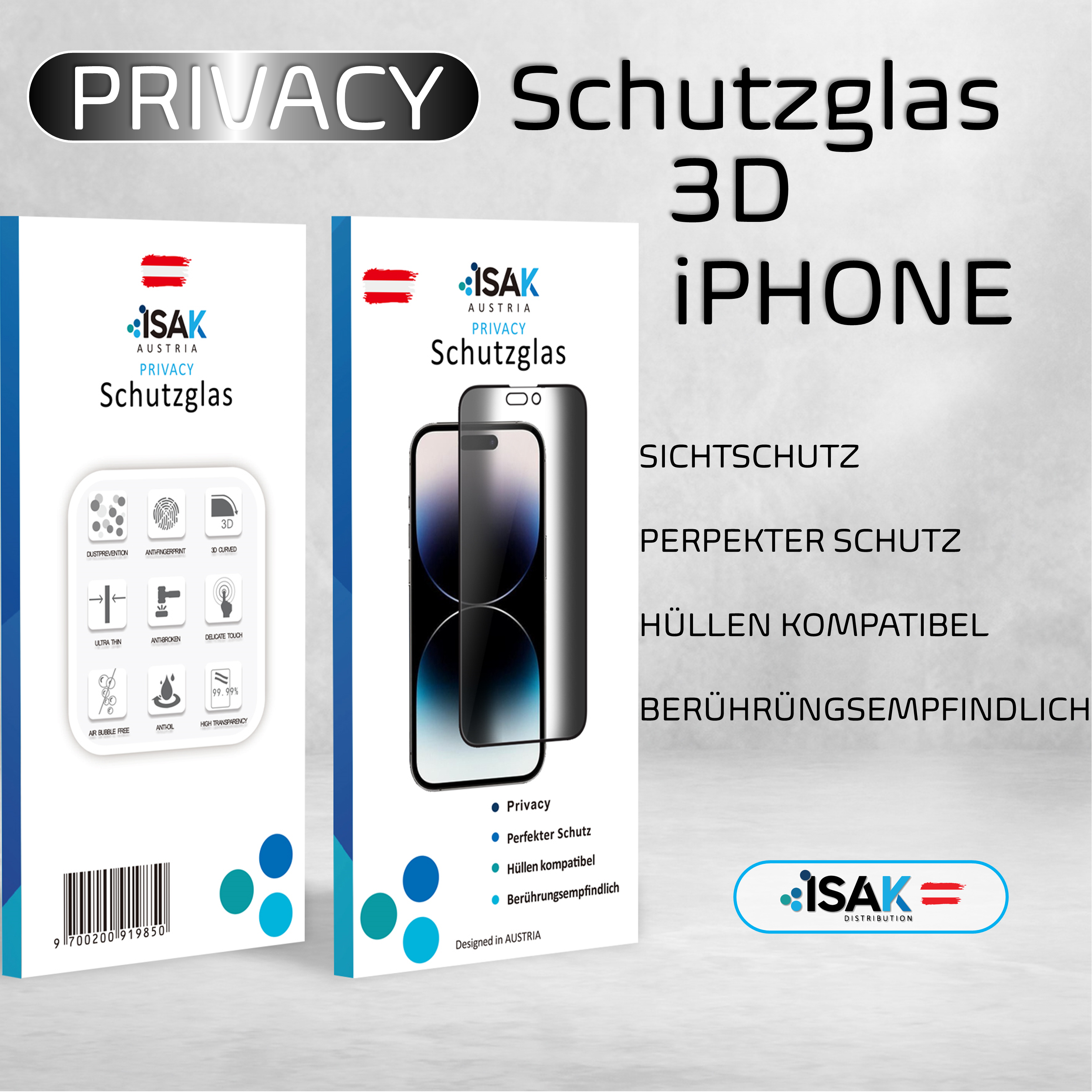 ISAK Privacy Panzerglas iPhone