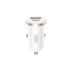 XO car charger CC56 PD 30W QC 1x USB 1x USB-C weiß